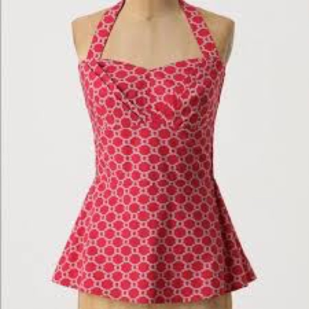 Girls from Savoy 6 Red halter peplum top
